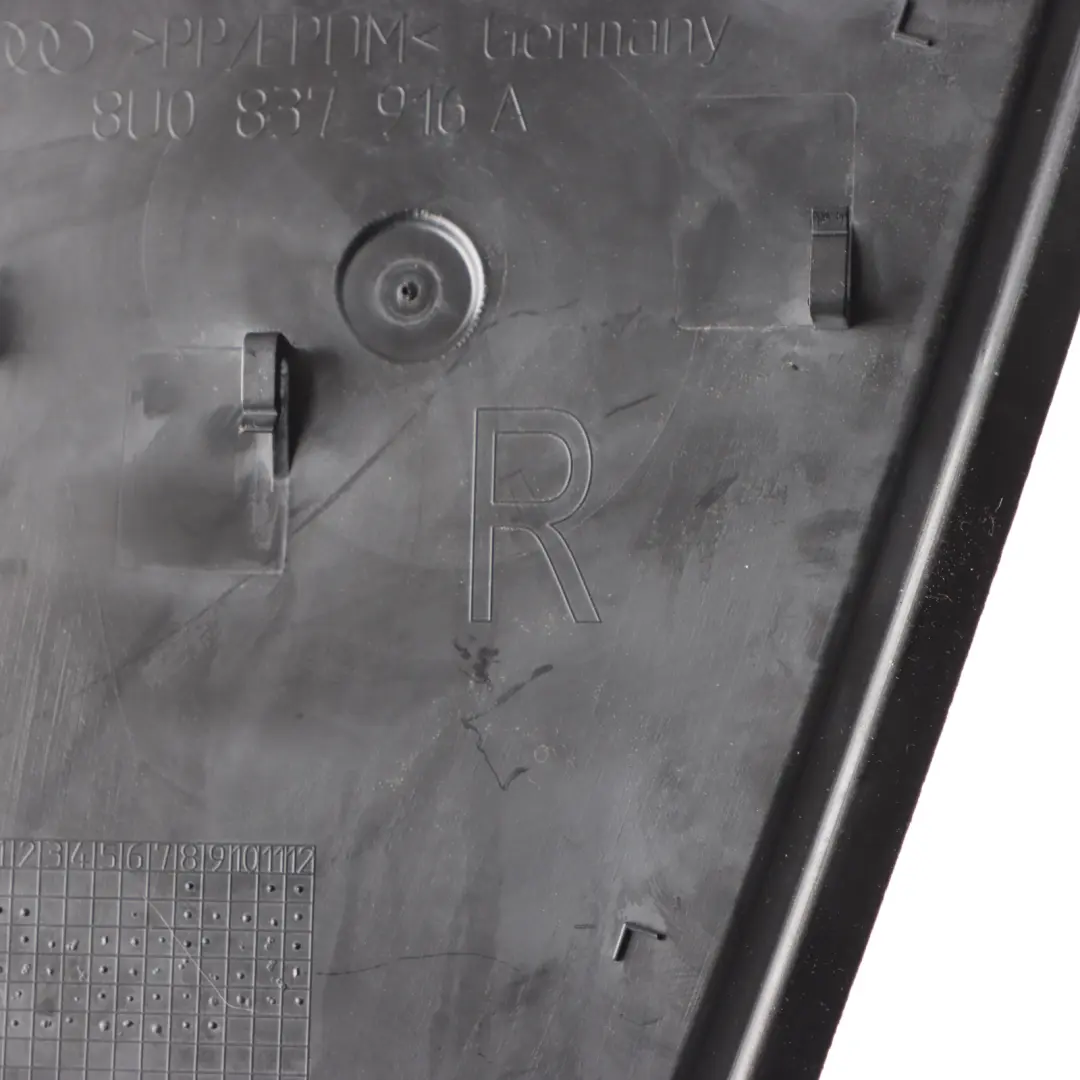 Pannello Rivestimento Blocco Porta Anteriore Destro Nero per Audi TT 8J con numero di parte 8U0837916A Audi TT 8J Pannello Rivestimento Blocco Porta Anteriore Destro Nero - SKU 8U0837916A - Numero di parte 8U0837916A