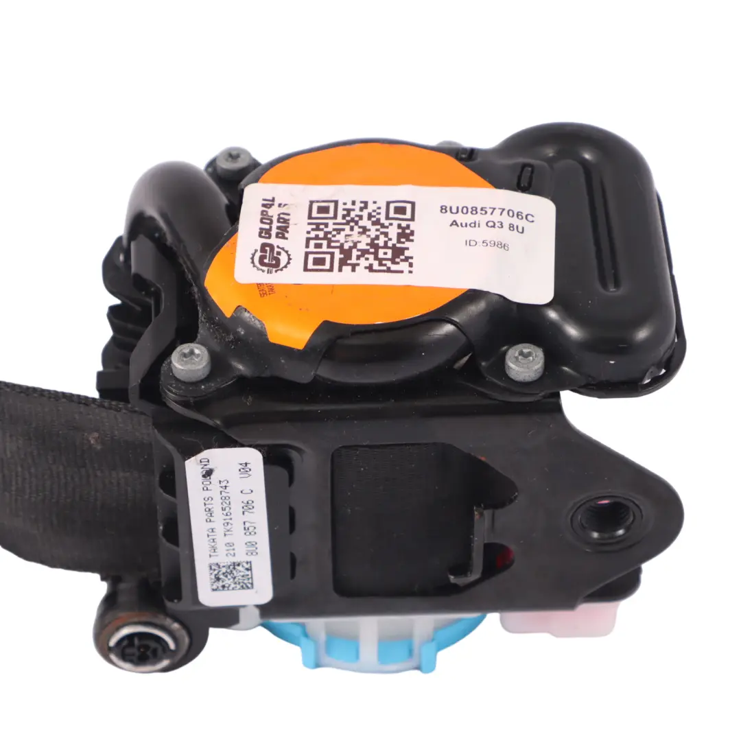 Front Upper Seat Belt Right O/S Pretensioner to Audi Q3 8U with Part number 8U0857706C Audi Q3 8U Front Upper Seat Belt Right O/S Pretensioner - SKU 8U0857706C - Part number 8U0857706C