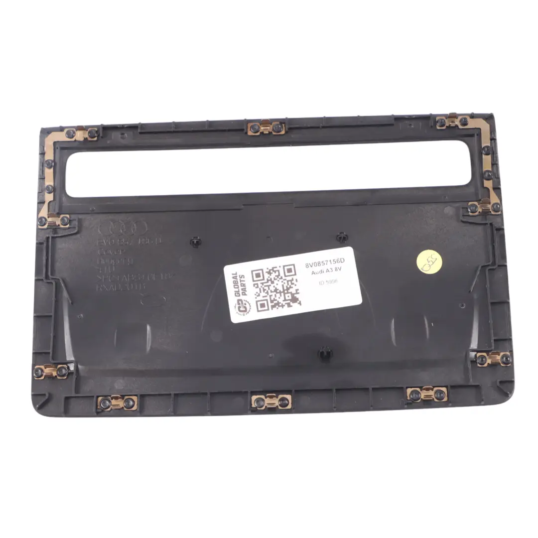 Salpicadero Embellecedor Pantalla Delantera para Audi A3 8V con número de pieza 8V0857186D Audi A3 8V Salpicadero Embellecedor Pantalla Delantera - SKU 8V0857186D - Número de pieza 8V0857186D