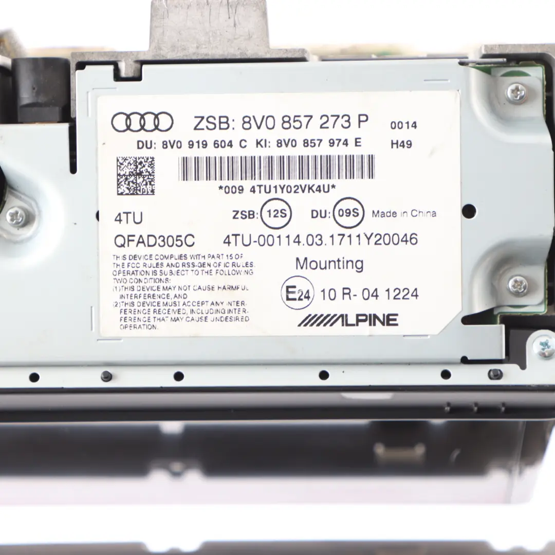 Multimedia Ecran d'affichage Radio Sat Nav Unité pour Audi A3 8V à propos du numéro de pièce 8V0857273P Audi A3 8V Multimedia Ecran d'affichage Radio Sat Nav Unité - SKU 8V0857273P - Numéro de pièce 8V0857273P