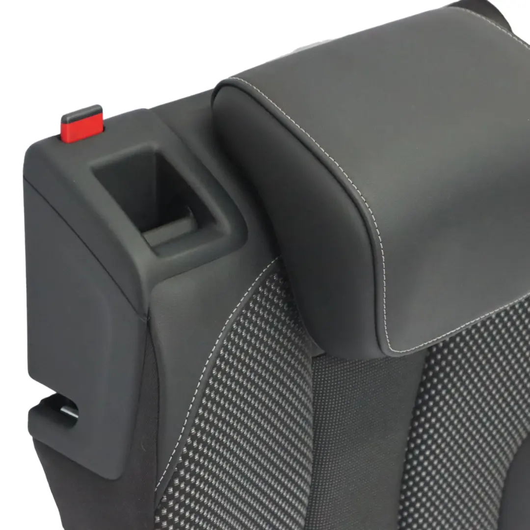 Funda Respaldo Asiento Trasero Derecho Cuero Tela Soul Negro Plata para Audi A3 8V con número de pieza 8V0885806H Audi A3 8V Funda Respaldo Asiento Trasero Derecho Cuero Tela Soul Negro Plata - SKU 8V0885806H - Número de pieza 8V0885806H