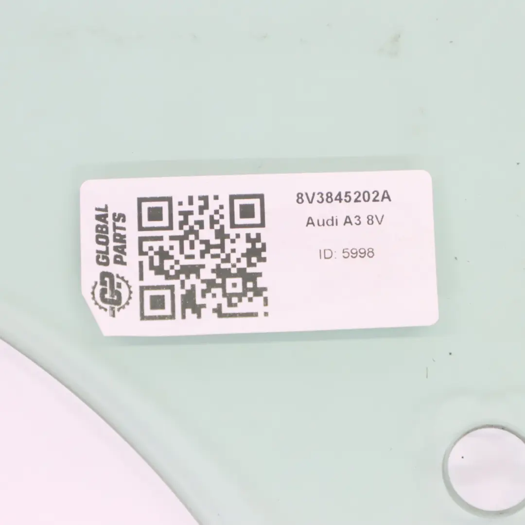 Side Window Door Front Right O/S Window Glass AS2 to Audi A3 8V with Part number 8V3845202A Audi A3 8V Side Window Door Front Right O/S Window Glass AS2 - SKU 8V3845202A - Part number 8V3845202A