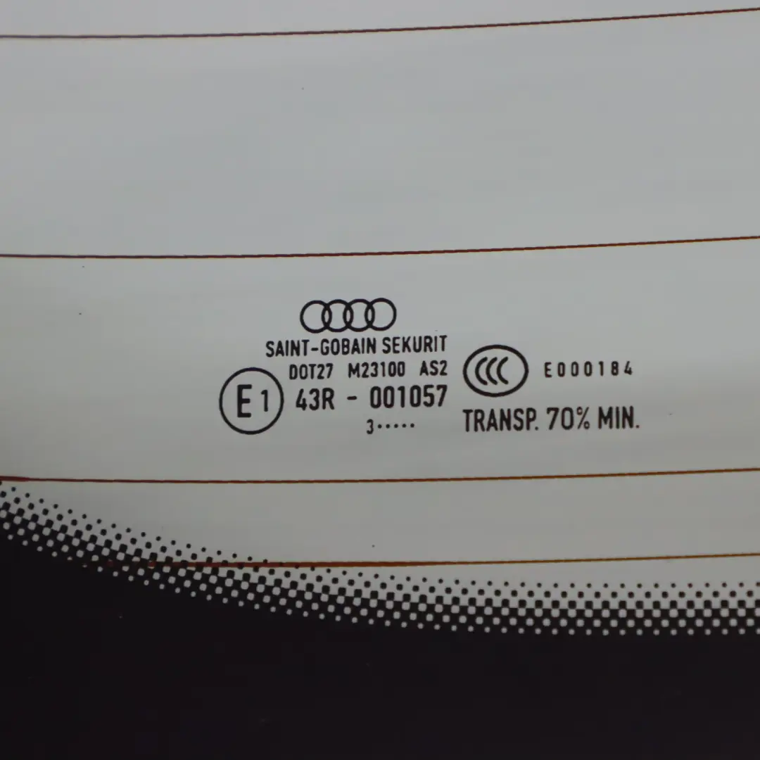 Vetro Parabrezza Posteriore Verde AS2 Riscaldato per Audi A3 8V con numero di parte 8V3845501 Audi A3 8V Vetro Parabrezza Posteriore Verde AS2 Riscaldato - SKU 8V3845501 - Numero di parte 8V3845501