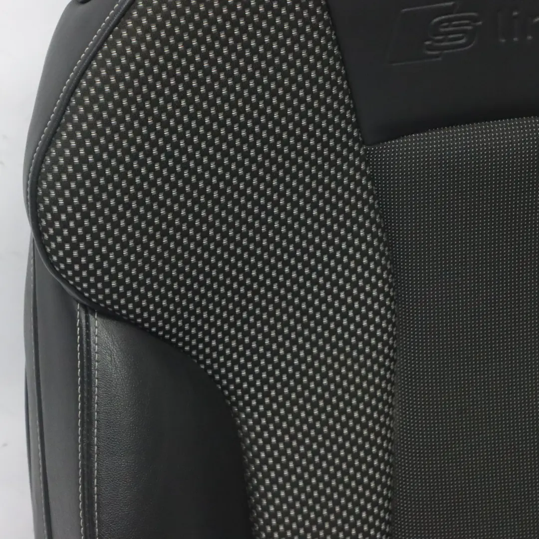 Audi A3 8V Seat Front Right O/S 3 Door S Line Half Leather Soul Black Silver - SKU 8V3881806G-1 - Part number 8V3881806G