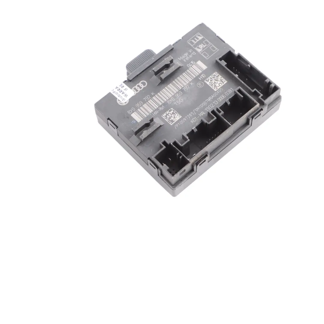 Audi A1 8X Door Module Front Driver's Side Control Unit ECU - SKU 8X0959793H - Part number 8X0959793H