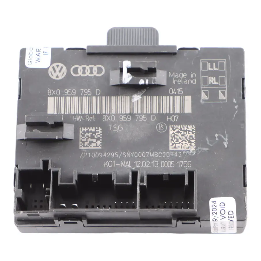 Modulo Porta Posteriore Sinistra Unità Controllo ECU per Audi A1 8X con numero di parte 8X0959795D Audi A1 8X Modulo Porta Posteriore Sinistra Unità Controllo ECU - SKU 8X0959795D - Numero di parte 8X0959795D