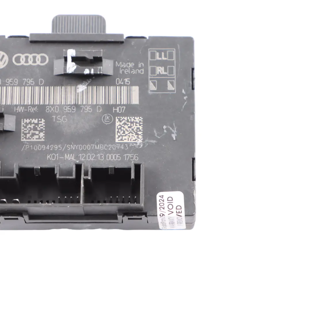 Modulo Porta Posteriore Sinistra Unità Controllo ECU per Audi A1 8X con numero di parte 8X0959795D Audi A1 8X Modulo Porta Posteriore Sinistra Unità Controllo ECU - SKU 8X0959795D - Numero di parte 8X0959795D