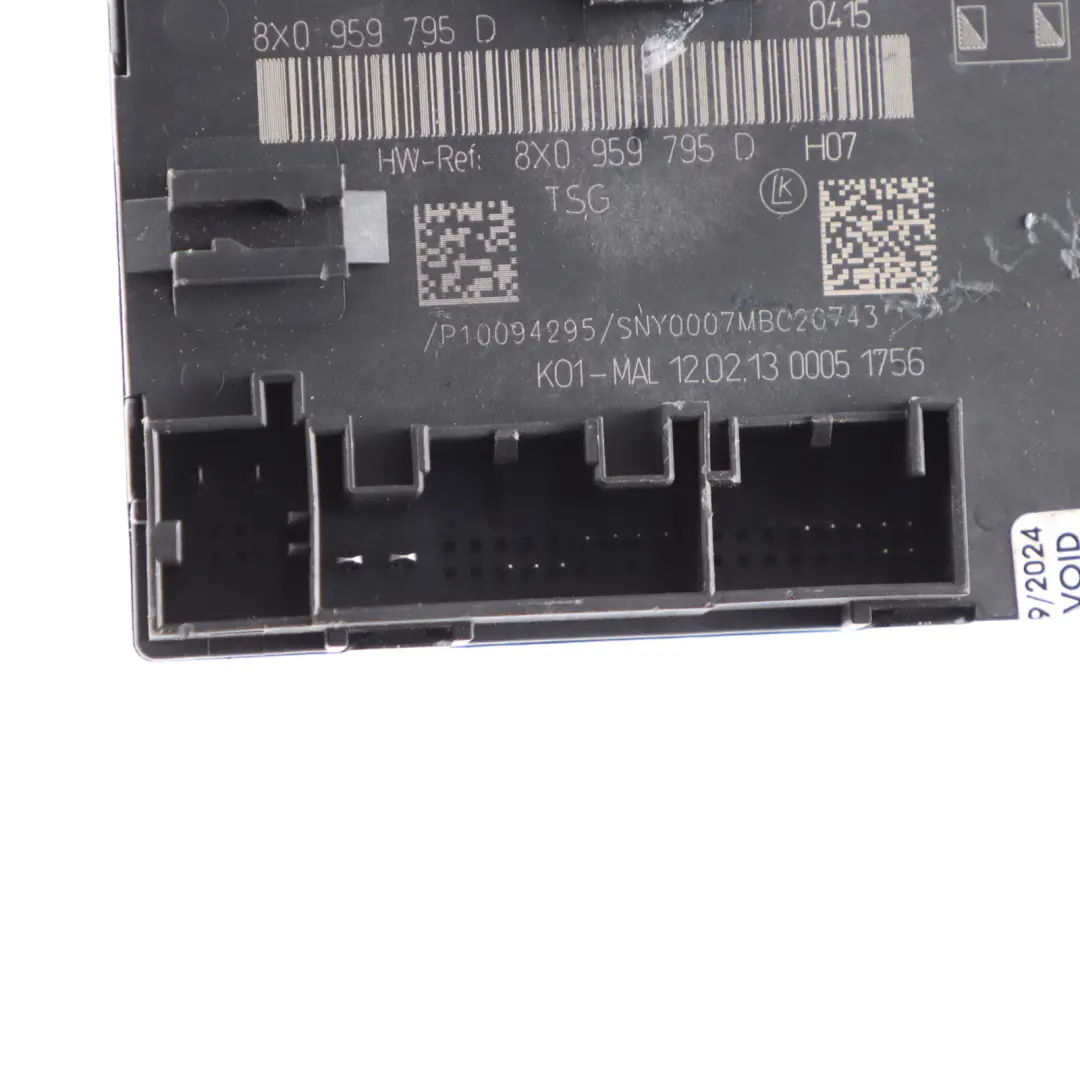 Modulo Porta Posteriore Sinistra Unità Controllo ECU per Audi A1 8X con numero di parte 8X0959795D Audi A1 8X Modulo Porta Posteriore Sinistra Unità Controllo ECU - SKU 8X0959795D - Numero di parte 8X0959795D
