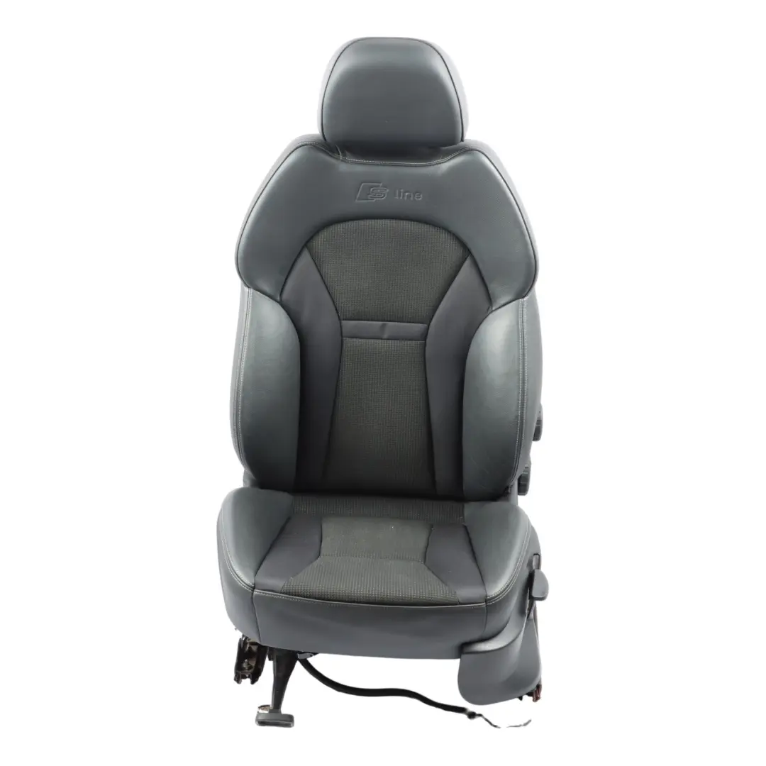 Audi A1 8X S-Line Front Left N/S Sport Seat Half Leather Black 5 Door Interior - SKU 8X4881805G - Part number 8X4881805G