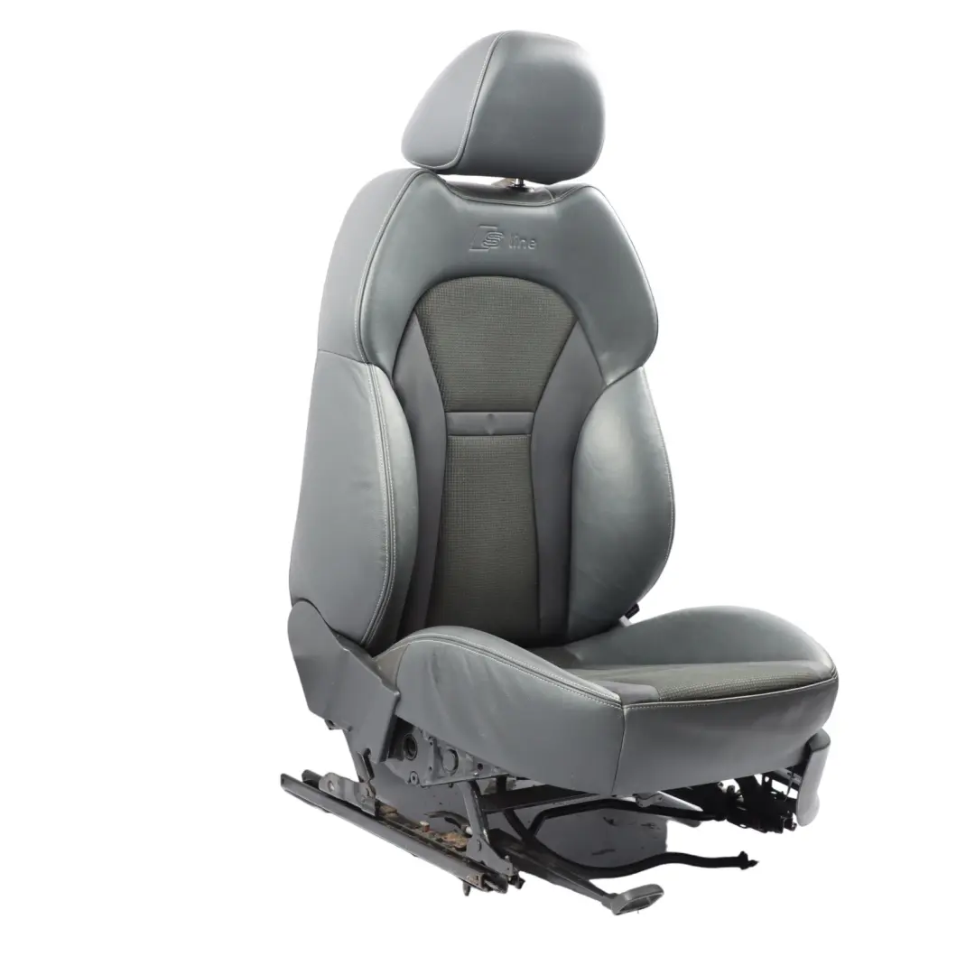 Audi A1 8X S-Line Front Left N/S Sport Seat Half Leather Black 5 Door Interior - SKU 8X4881805G - Part number 8X4881805G
