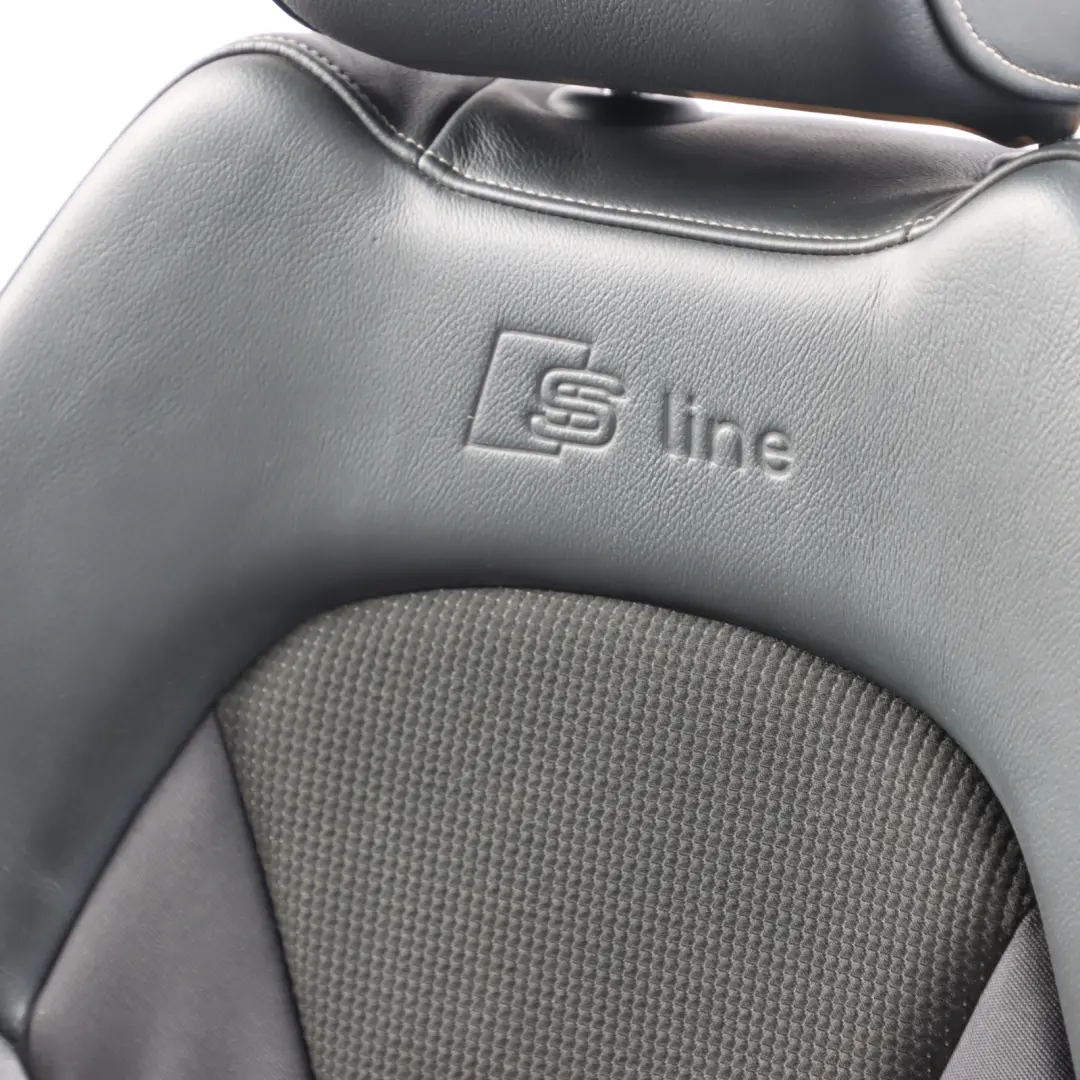Audi A1 8X S-Line Front Left N/S Sport Seat Half Leather Black 5 Door Interior - SKU 8X4881805G - Part number 8X4881805G