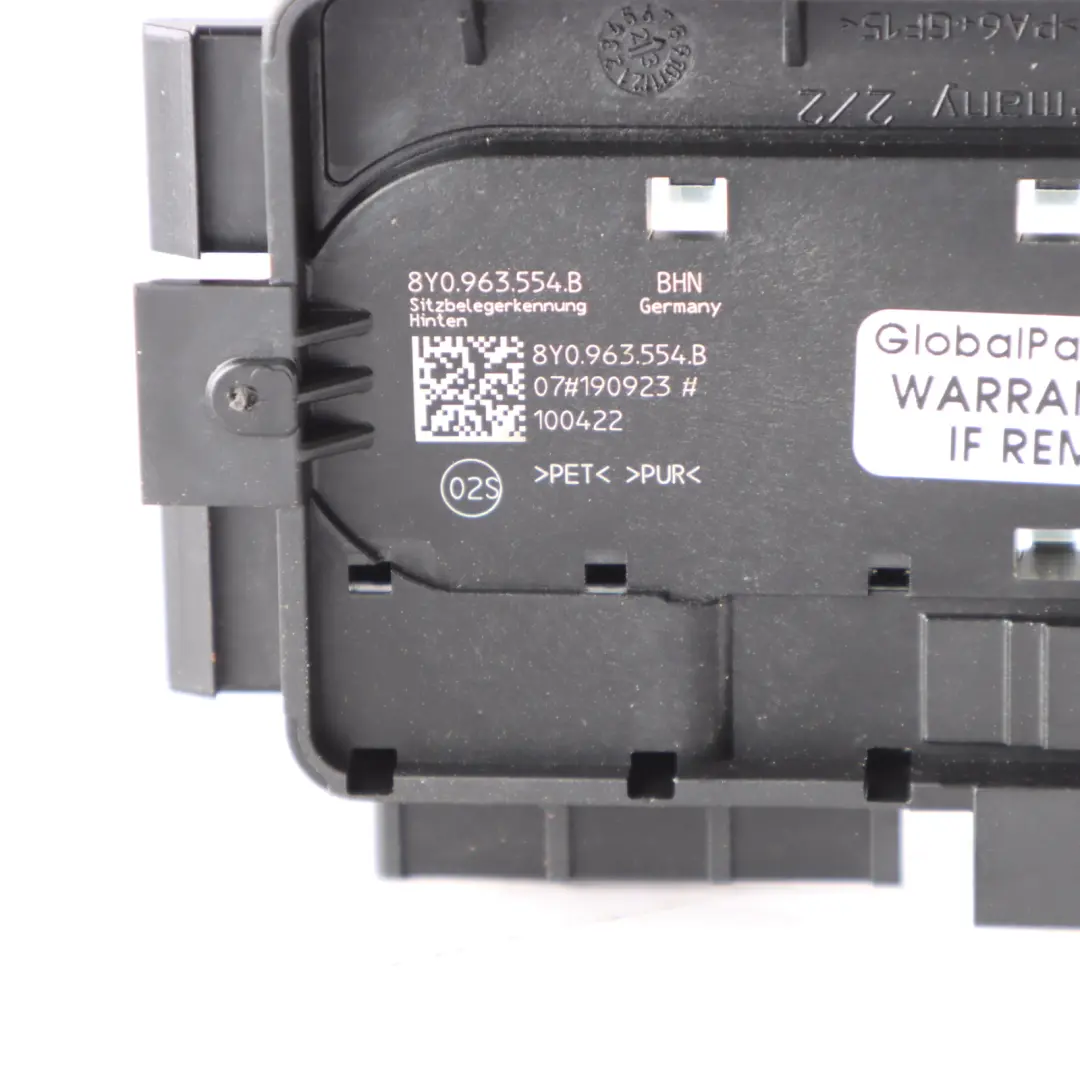 Couch Occupancy Sensor Unit to Volkswagen Golf 8 Rear Seat with Part number 8Y0963554B Volkswagen Golf 8 Rear Seat Couch Occupancy Sensor Unit - SKU 8Y0963554B - Part number 8Y0963554B