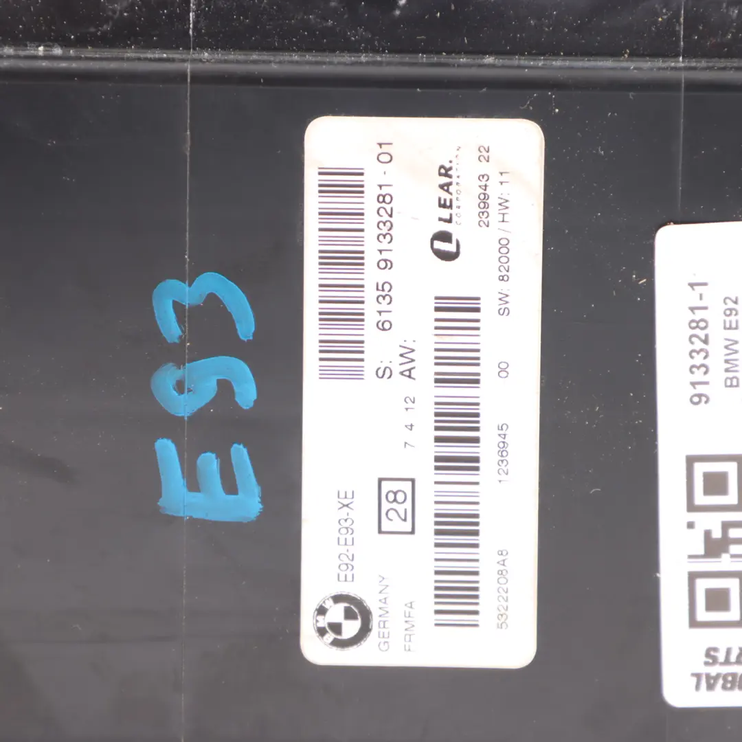 Fußraumbe Leuchtung Modul Steuergerät ECU FRMFA für BMW E93 Xenon mit Teilenummer 9133281 BMW E93 Xenon Fußraumbe Leuchtung Modul Steuergerät ECU FRMFA - SKU 9133281-1 - Teilenummer 9133281