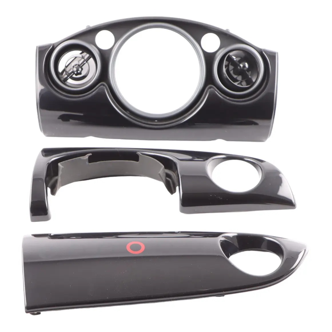 Mini R50 R53 Dashboard Panel Dash Trim Strip Covering Set Piano Black