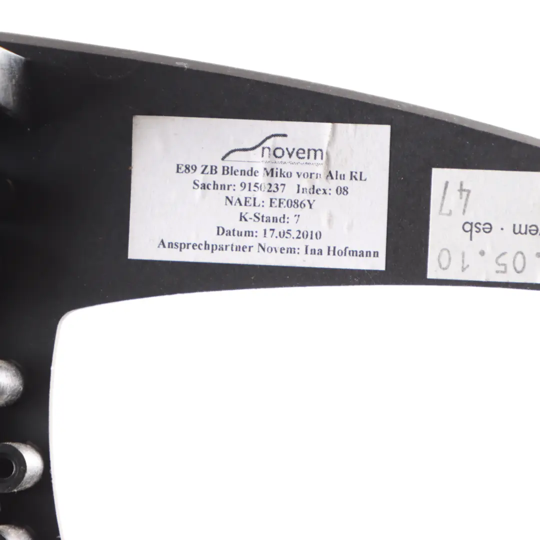 Centre Console Gear Surround Ashtray Trim Cover Aluminium to BMW Z4 E89 with Part number 9150237 BMW Z4 E89 Centre Console Gear Surround Ashtray Trim Cover Aluminium - SKU RHD-9150237 - Part number 9150237