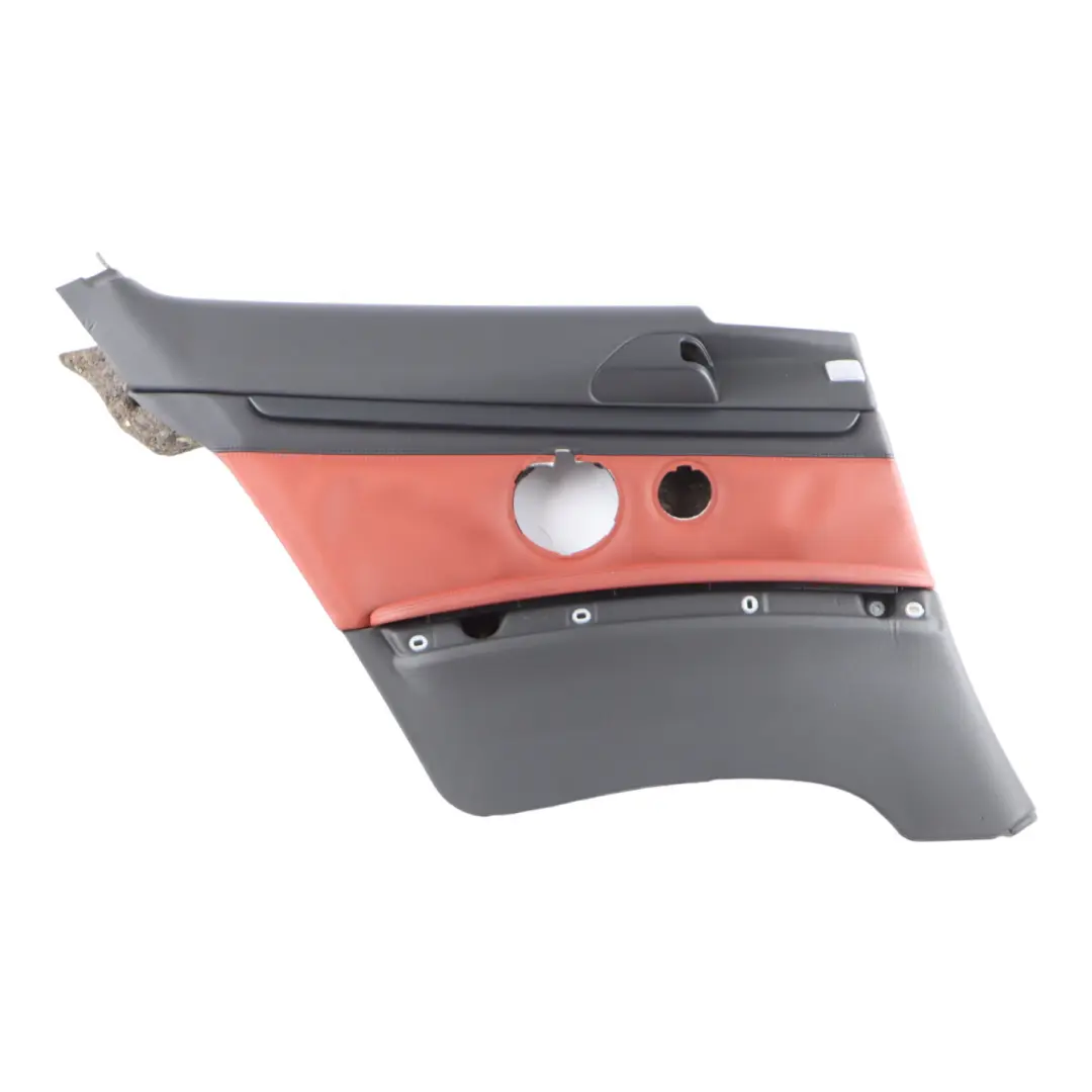 Door Card Trim Rear Left N/S Trim Panel Leather Black Fuchs Red to BMW E92 with Part number 9152841 BMW E92 Door Card Trim Rear Left N/S Trim Panel Leather Black Fuchs Red - SKU 9152841 - Part number 9152841