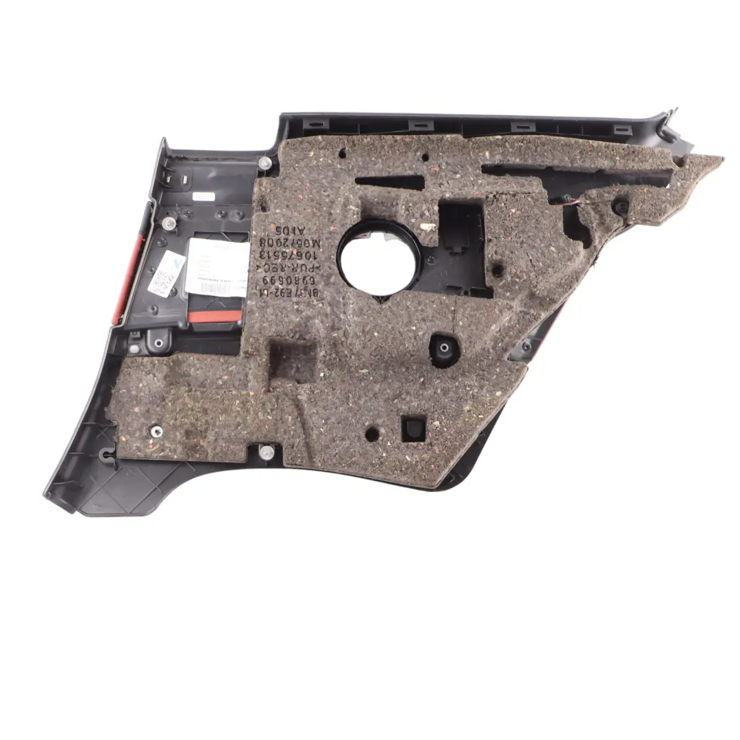 Door Card Trim Rear Left N/S Trim Panel Leather Black Fuchs Red to BMW E92 with Part number 9152841 BMW E92 Door Card Trim Rear Left N/S Trim Panel Leather Black Fuchs Red - SKU 9152841 - Part number 9152841