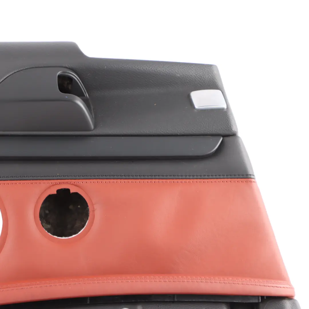 Door Card Trim Rear Left N/S Trim Panel Leather Black Fuchs Red to BMW E92 with Part number 9152841 BMW E92 Door Card Trim Rear Left N/S Trim Panel Leather Black Fuchs Red - SKU 9152841 - Part number 9152841
