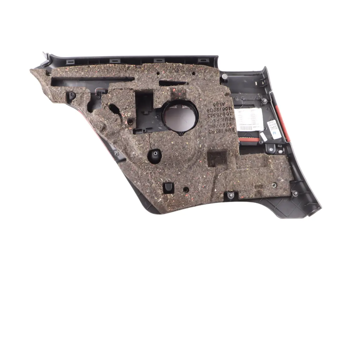 Door Card Trim Rear Right O/S Trim Panel Leather Black Fuchs Red to BMW E92 with Part number 9152842 BMW E92 Door Card Trim Rear Right O/S Trim Panel Leather Black Fuchs Red - SKU 9152842 - Part number 9152842