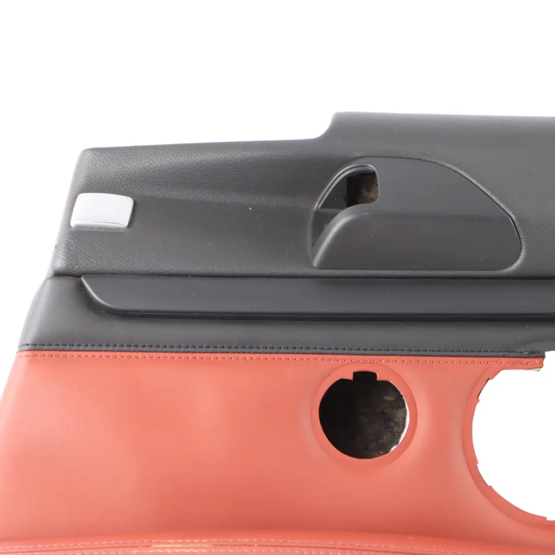 Door Card Trim Rear Right O/S Trim Panel Leather Black Fuchs Red to BMW E92 with Part number 9152842 BMW E92 Door Card Trim Rear Right O/S Trim Panel Leather Black Fuchs Red - SKU 9152842 - Part number 9152842