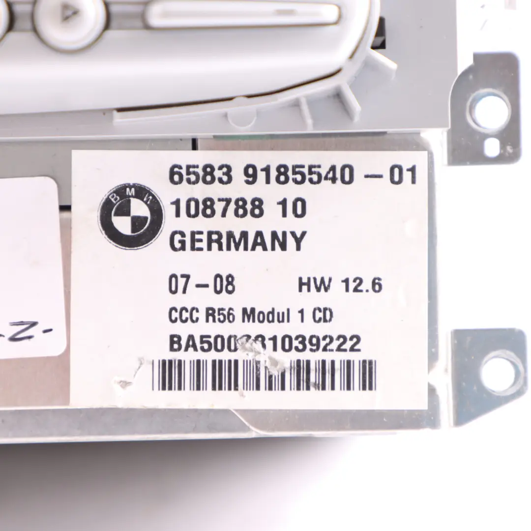 Mini Cooper R55 R56 R57 CCC CD DVD Navigation Sat Nav Head Unit - SKU 9185540 - Part number 9185540