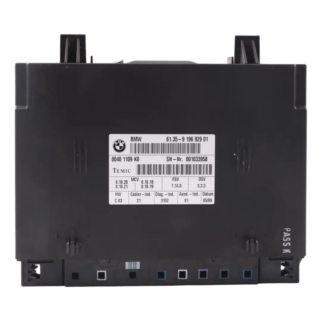Control Module BMW E60 E61 ECU Seat Controller Unit Module to Seat with Part number 9196929 Seat Control Module BMW E60 E61 ECU Seat Controller Unit Module - SKU 9196929 - Part number 9196929