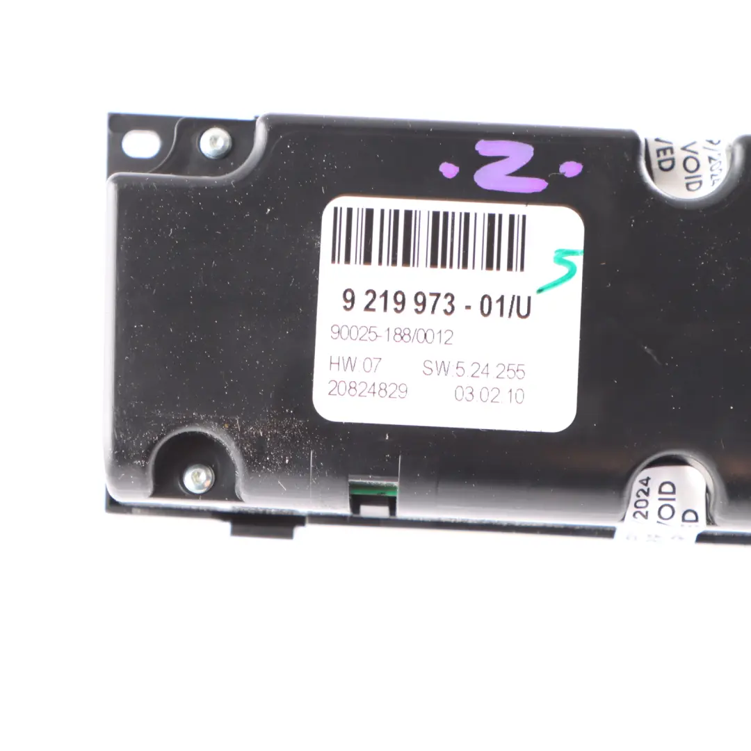 Conditioning Automatic Switch Control Unit Module High to BMW X5 E70 Air with Part number 9219973 BMW X5 E70 Air Conditioning Automatic Switch Control Unit Module High - SKU 9219973 - Part number 9219973