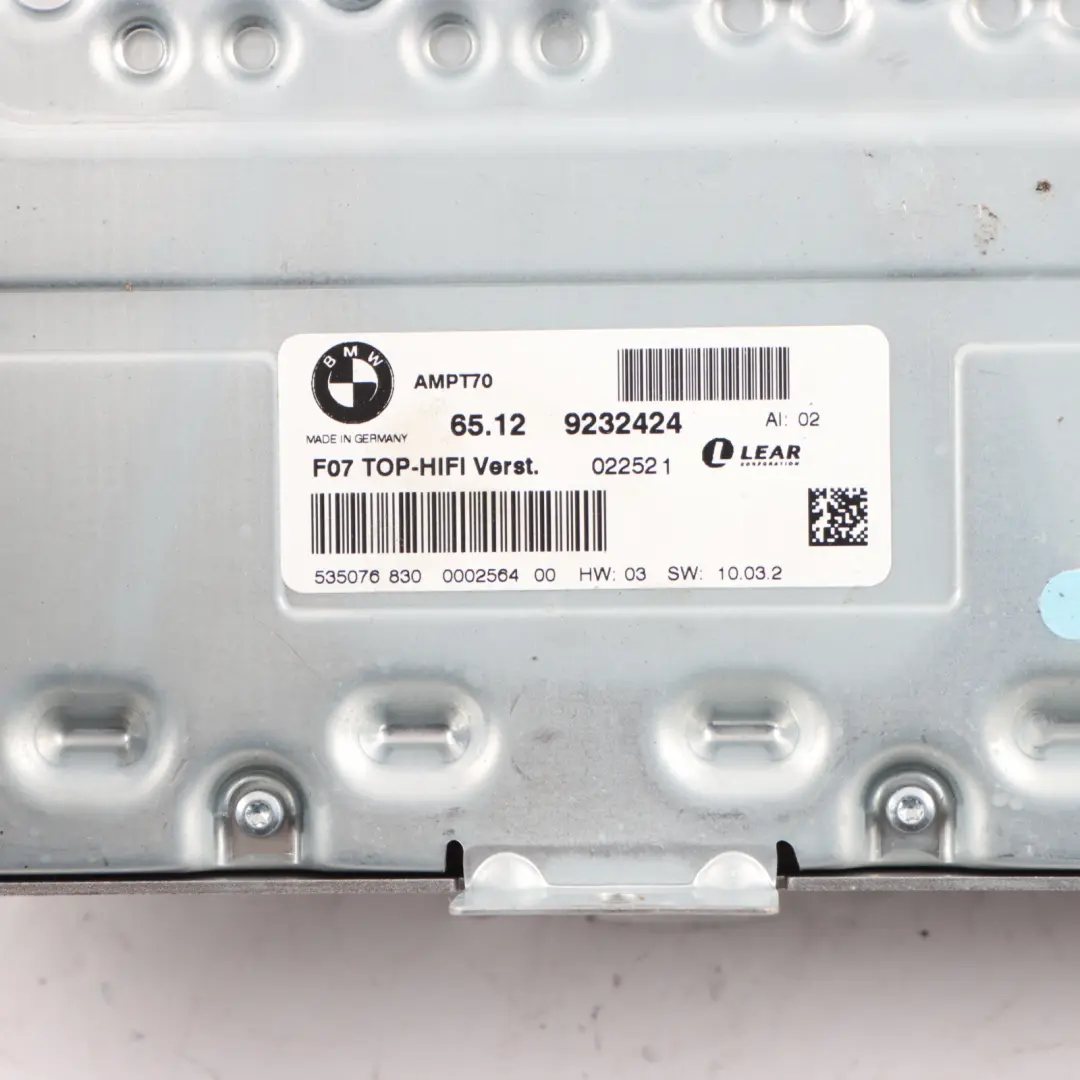 Audio Amplifier Sound System Top Hifi Unit Module to BMW Z4 E89 with Part number 9232424 BMW Z4 E89 Audio Amplifier Sound System Top Hifi Unit Module - SKU 9232424 - Part number 9232424