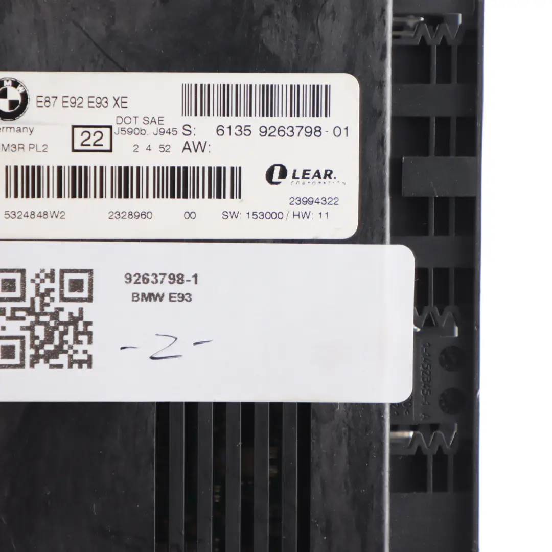 BMW E92 LCI Modulo controllo luci Xenon vano piedi Lear FRM3R PL2 - SKU 9263798-1 - Numero di parte 9263798