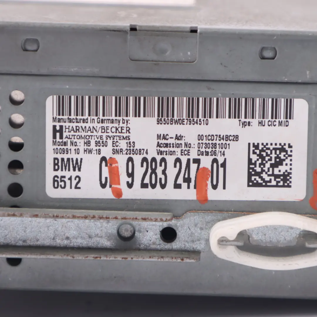 Radio Stereo CD Spieler Navigation Nav Hauptgerät für BMW X1 E84 mit Teilenummer 9283247 BMW X1 E84 Radio Stereo CD Spieler Navigation Nav Hauptgerät - SKU 9283247-1 - Teilenummer 9283247