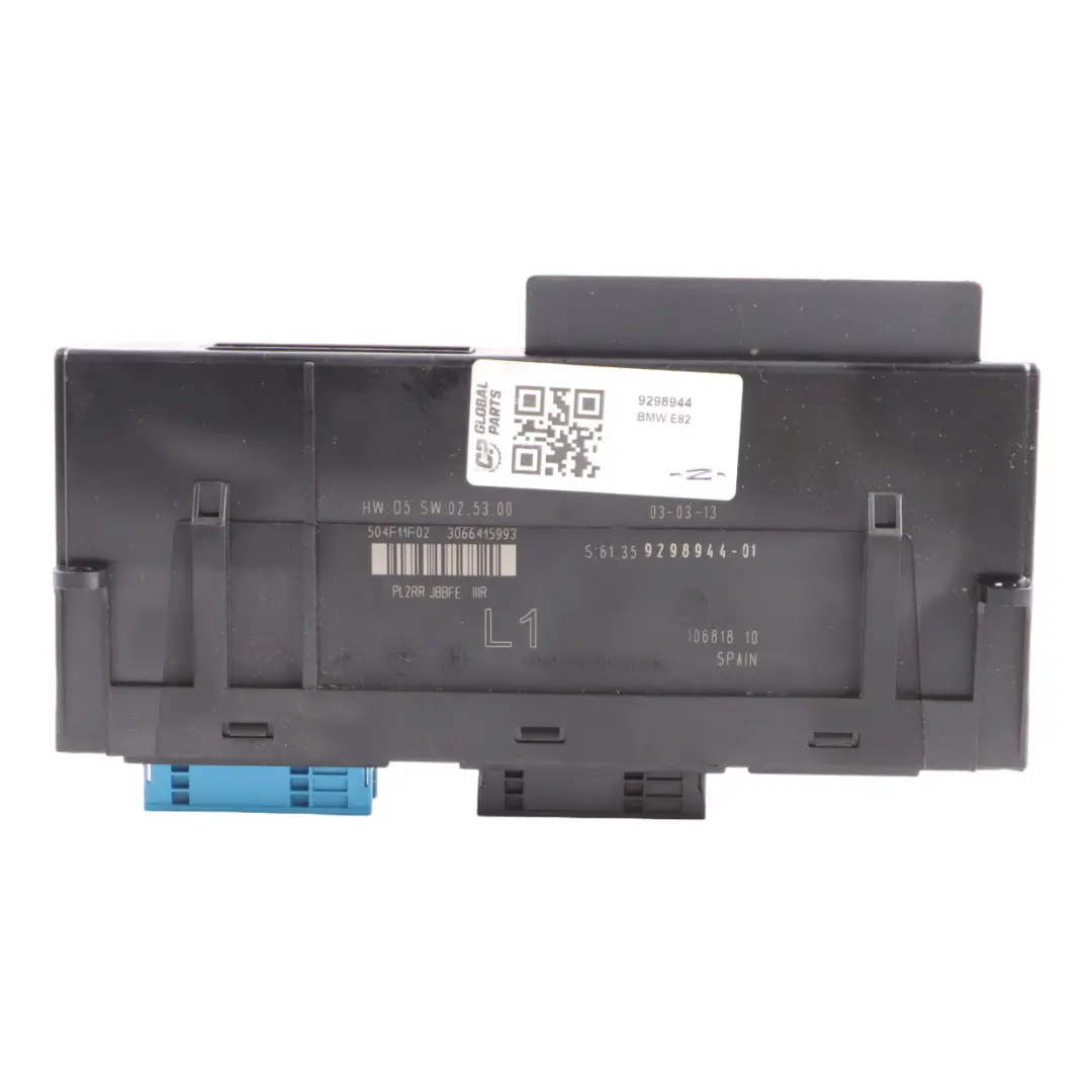 ECU Body Control Module Junction Box L1 PL2RR JBBFE to BMW E82 with Part number 9298944 BMW E82 ECU Body Control Module Junction Box L1 PL2RR JBBFE - SKU 9298944 - Part number 9298944