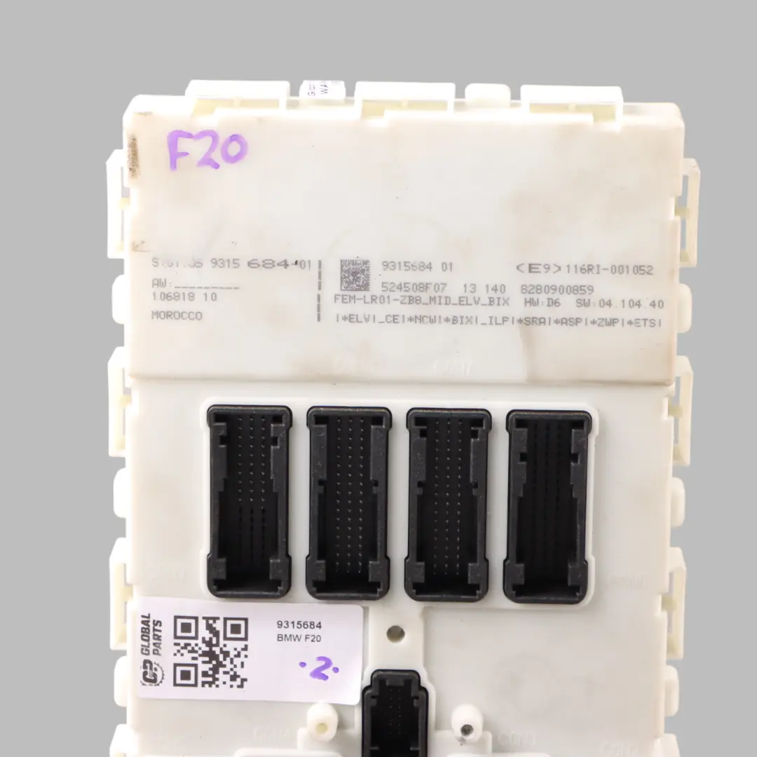 Body Control Comfort Modul Einheit FEM ECU LR01 für BMW F20 F21 F30 F31 F32 mit Teilenummer 9315684 BMW F20 F21 F30 F31 F32 Body Control Comfort Modul Einheit FEM ECU LR01 - SKU 9315684 - Teilenummer 9315684