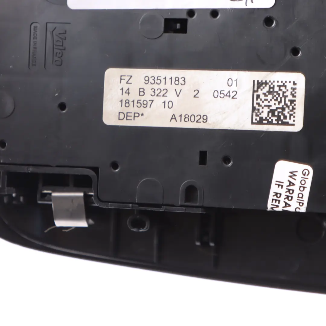 BMW F20 F21 F30 F31 Roof Interior Centre Function Switch Black - SKU 9351183-2 - Part number 9351183