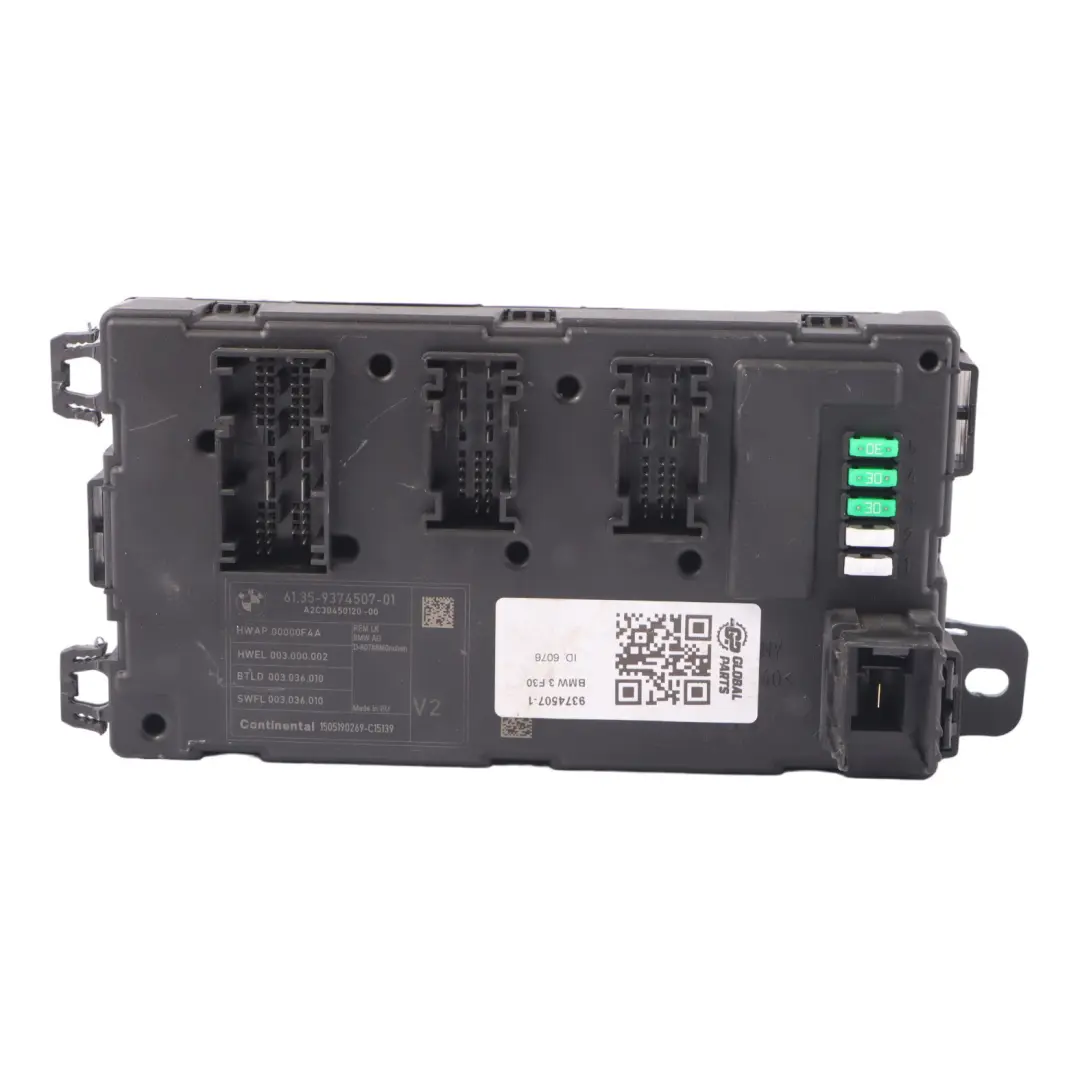 REM Módulo Electrónico Trasero Caja Fusibles Unidad Control V2 para BMW F23 con número de pieza 9374507 BMW F23 REM Módulo Electrónico Trasero Caja Fusibles Unidad Control V2 - SKU 9374507-1 - Número de pieza 9374507