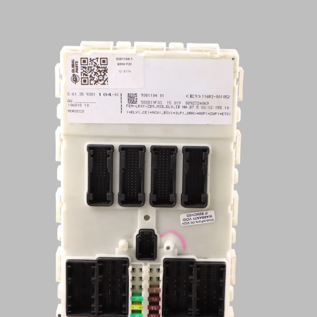 FEM Module BMW F20 F21 F22 F30 F32 ECU Control Unit Fuse Box to with Part number 9381104 FEM Module BMW F20 F21 F22 F30 F32 ECU Control Unit Fuse Box - SKU 9381104-1 - Part number 9381104