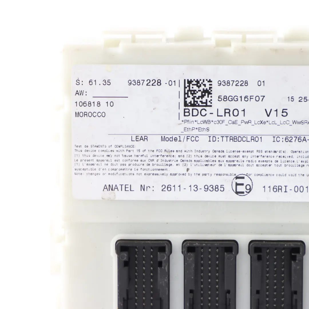 Fuse Box Control Unit SAM Module Relay to Mini F56 with Part number 9387228 Mini F56 Fuse Box Control Unit SAM Module Relay - SKU 9387228 - Part number 9387228