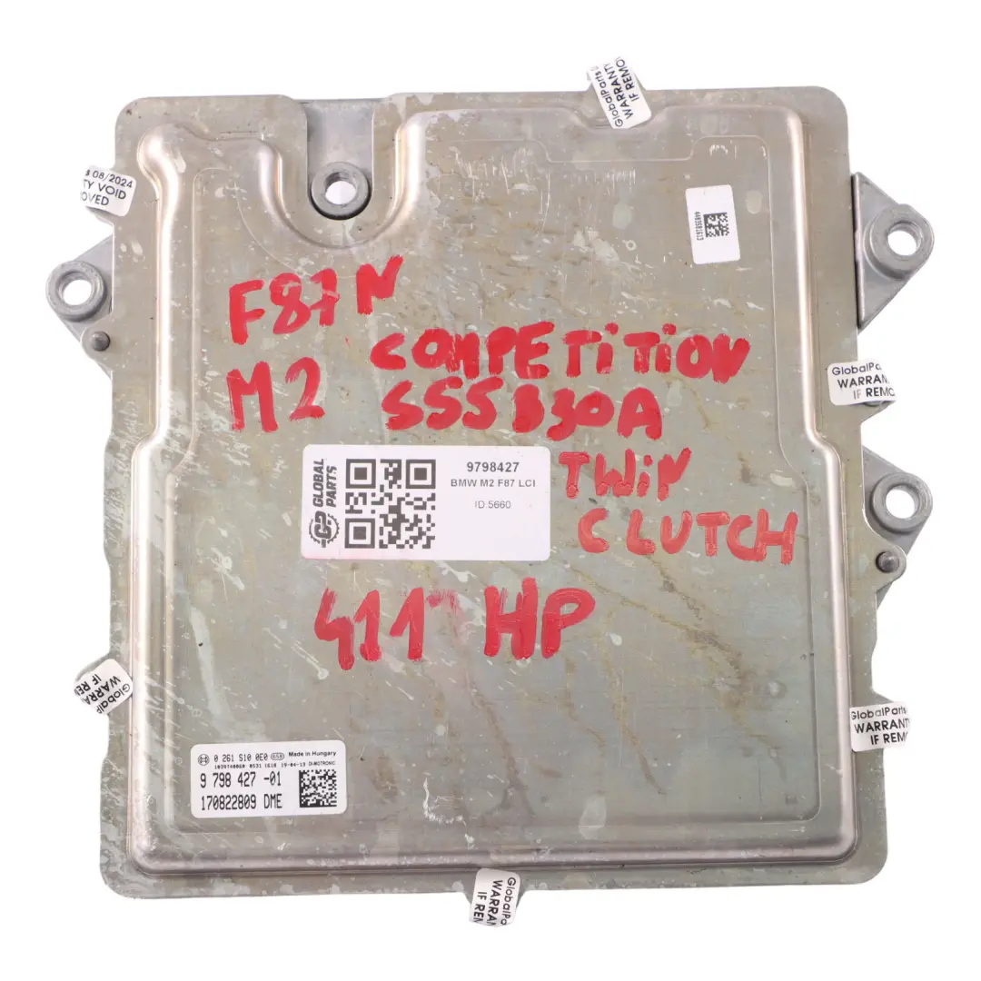 BMW F87 LCI M2 Competición S55 411HP Unidad de Control del Motor ECU DME - SKU 9798427 - Número de pieza 9798427