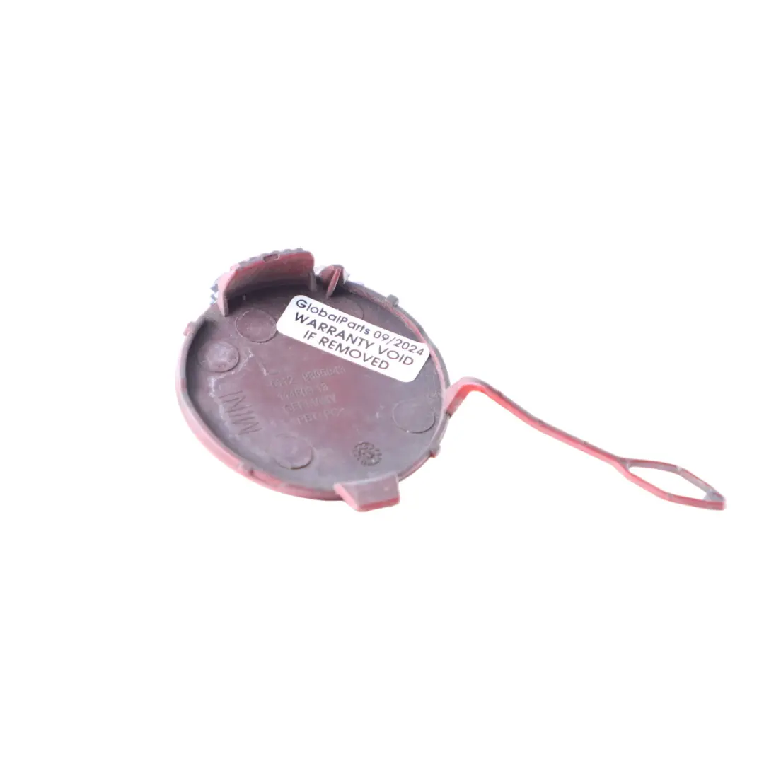 Flap Towing Eye Rear Left N/S Blazing Red II - A83 9805943 to Mini R60 Cover with Part number 9806651 Mini R60 Cover Flap Towing Eye Rear Left N/S Blazing Red II - A83 9805943 - SKU 9806651-BRMII - Part number 9806651