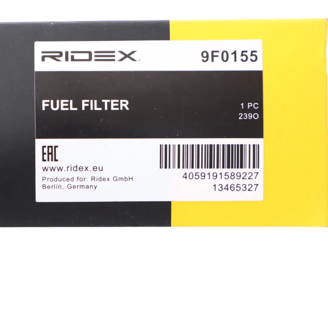 BMW F20 Fuel Filter Ridex - SKU 9F0155 - Part number 9F0155