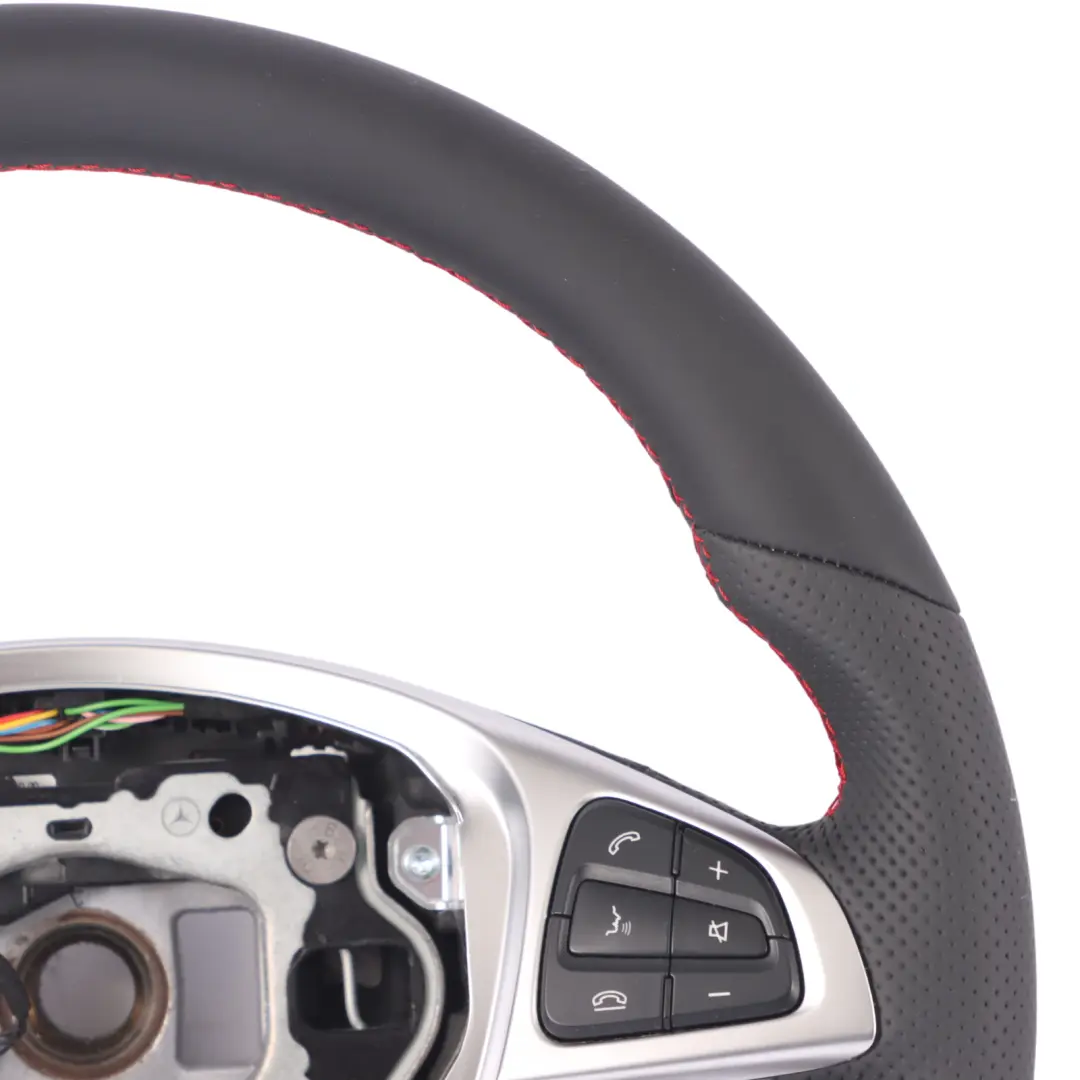 Lenkrad Mercedes W176 W117 NEU Schwarz Leder Rot Fäden Multifunktion für mit Teilenummer A0004603303-1 Lenkrad Mercedes W176 W117 NEU Schwarz Leder Rot Fäden Multifunktion - SKU A0004603303-1 - Teilenummer A0004603303-1
