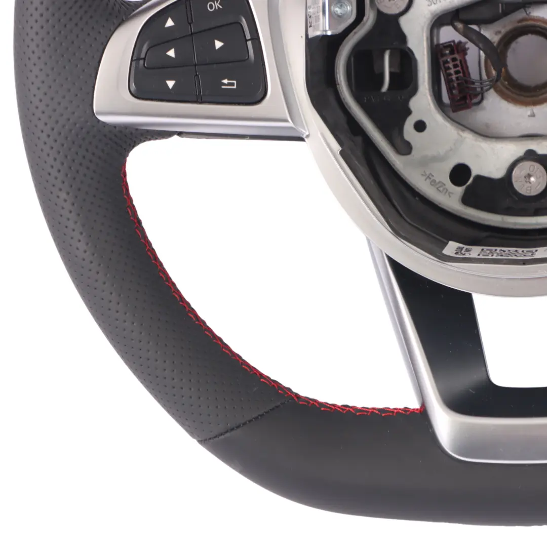 W117 NUEVO Cuero Negro Hilos Rojos Multifunción para Volante Mercedes W176 con número de pieza A0004603303-1 Volante Mercedes W176 W117 NUEVO Cuero Negro Hilos Rojos Multifunción - SKU A0004603303-1 - Número de pieza A0004603303-1