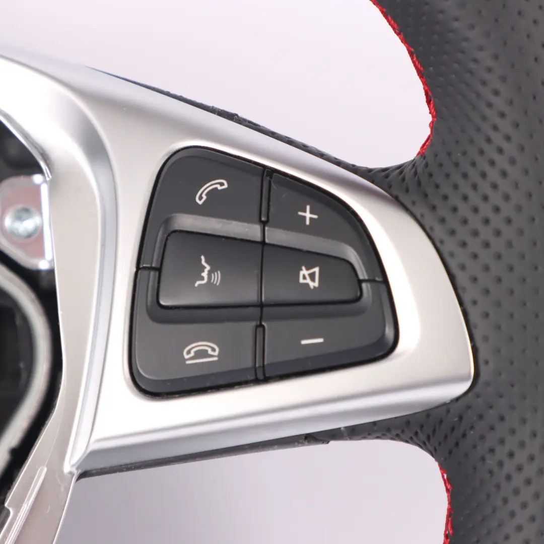 Volante Mercedes W176 W117 NUEVO Cuero Negro Hilos Rojos Multifunción - SKU A0004603303-1 - Número de pieza A0004603303-1
