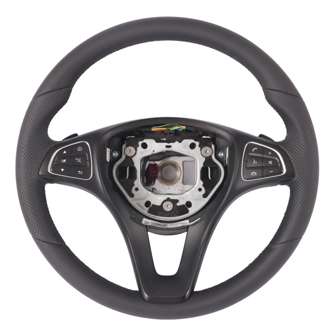 Mercedes W205 Steering Wheel NEW Black Leather Multifunction Paddle Shift - SKU A0004605003-1 - Part number A0004605003