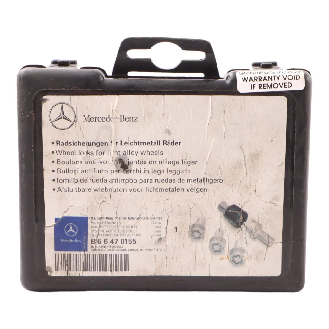 Pernos de rueda trasera delantera Caja Set B66470155 para Mercedes W169 W204 W211 con número de pieza A0009904907 Mercedes W169 W204 W211 Pernos de rueda trasera delantera Caja Set B66470155 - SKU A0009904907-5 - Número de pieza A0009904907