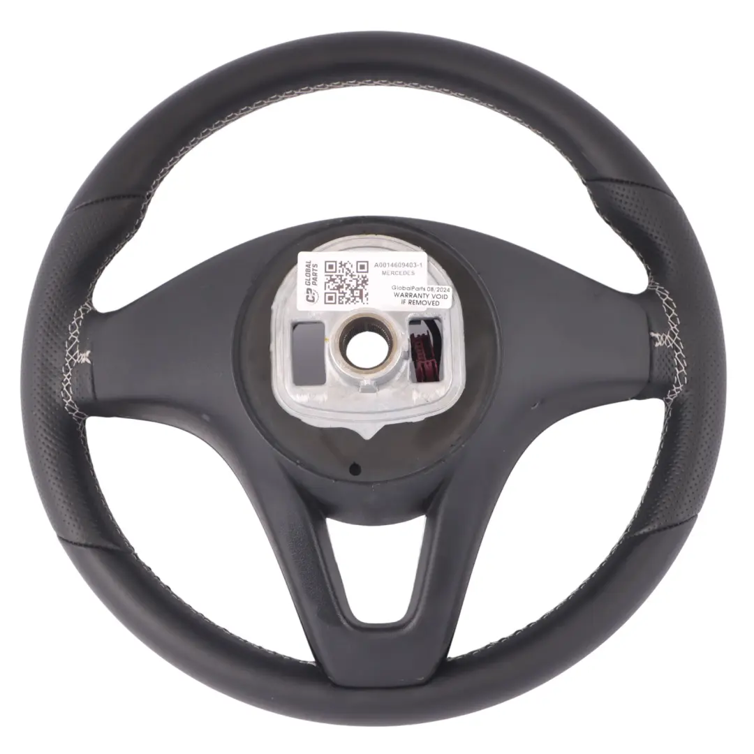  Steering Wheel Mercedes W176 W246 NEW Black Leather White Threads Multifunction - SKU A0014609403-1 - Part number A0014609403