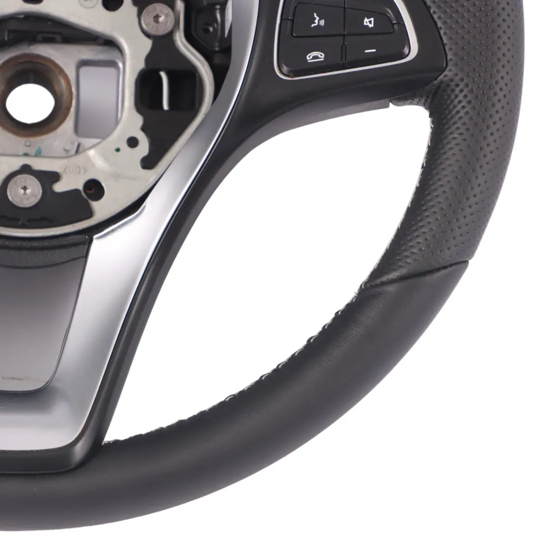  Steering Wheel Mercedes W176 W246 NEW Black Leather White Threads Multifunction - SKU A0014609403-1 - Part number A0014609403