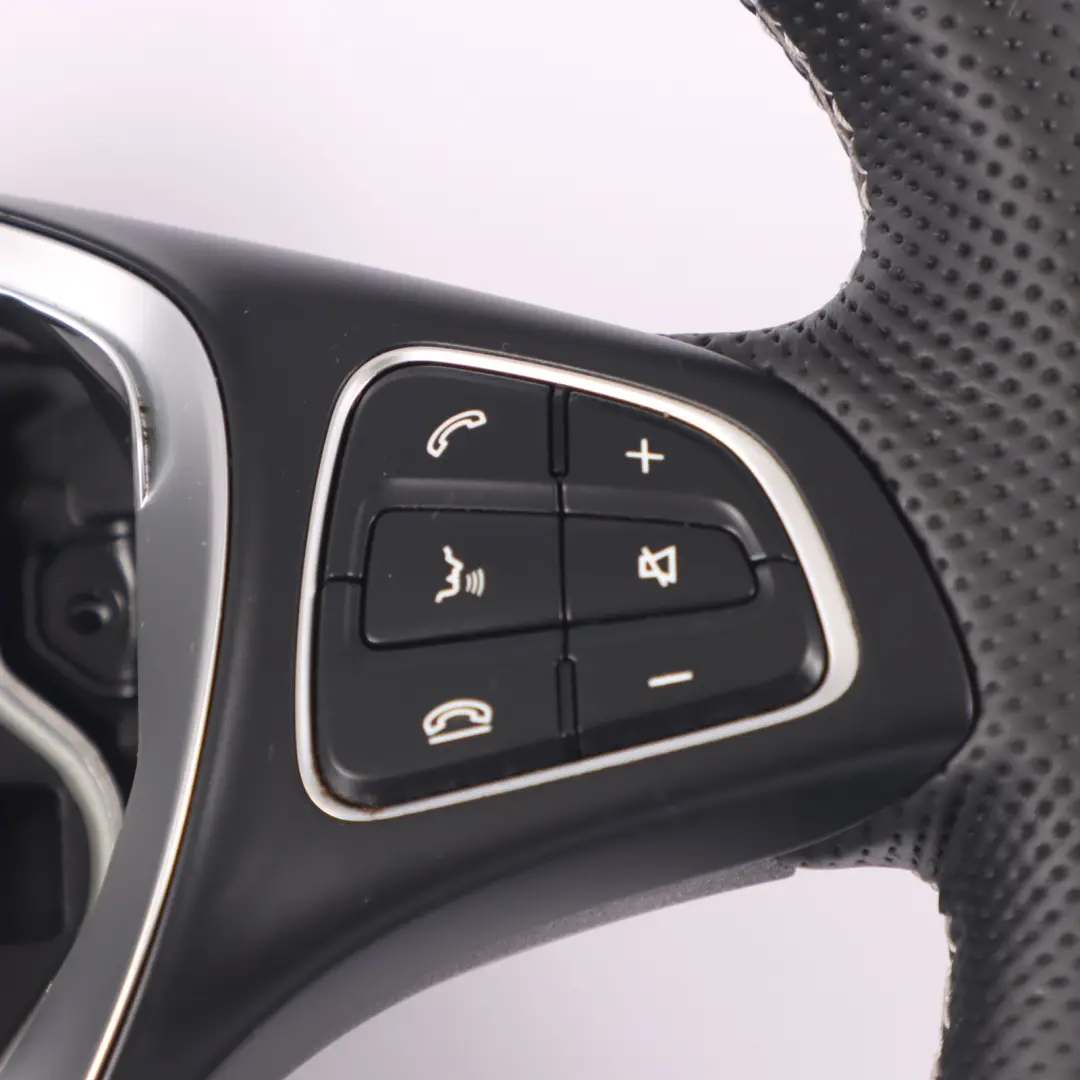  Steering Wheel Mercedes W176 W246 NEW Black Leather White Threads Multifunction - SKU A0014609403-1 - Part number A0014609403