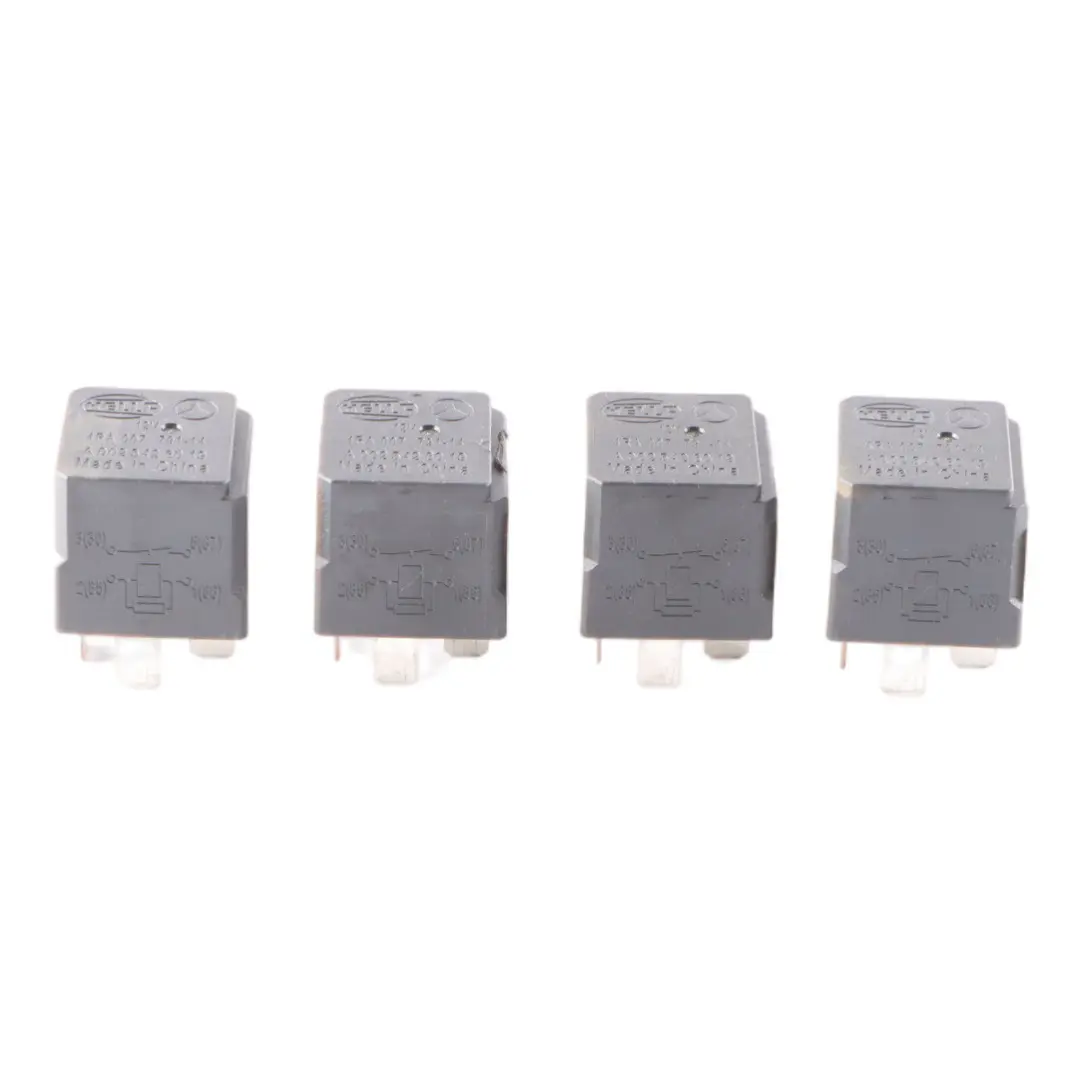 Relay Mercedes W176 W246 4-Pin Black Hella 12V Electrical Set x4 - SKU A0025428019-3 - Part number A0025428019