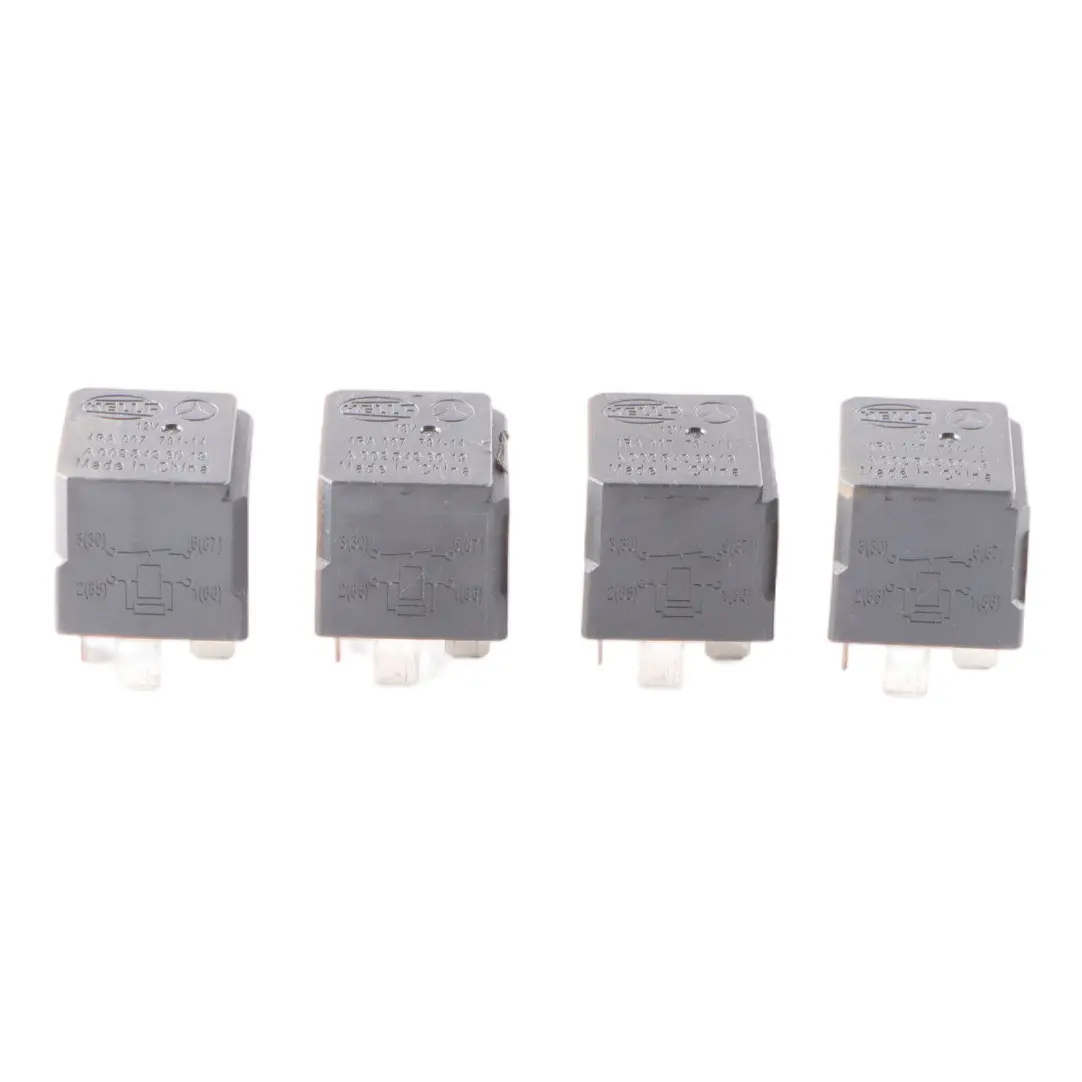 Relay Mercedes W176 W246 4-Pin Black Hella 12V Electrical A0025428019 Set x4