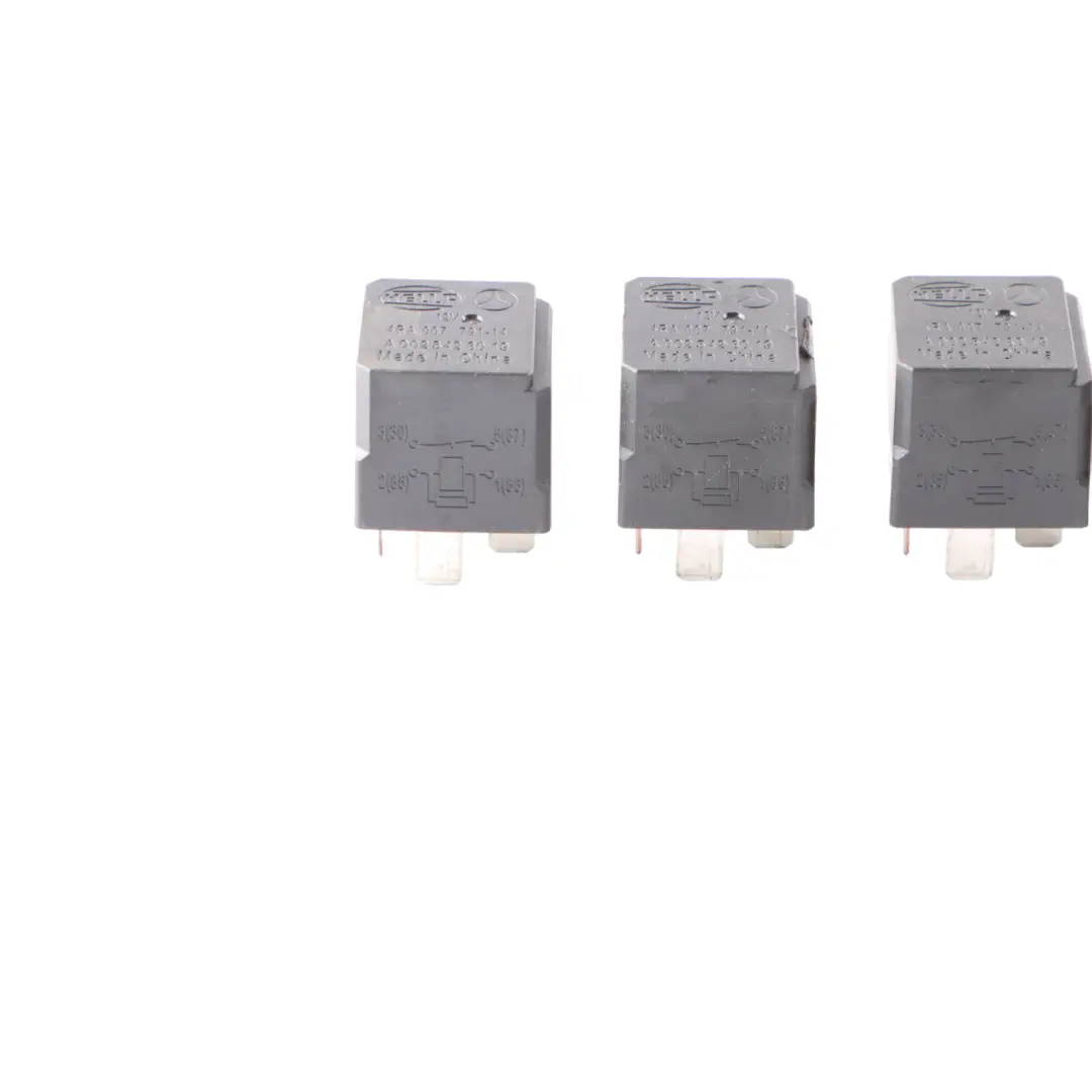 Relay Mercedes W176 W246 4-Pin Black Hella 12V Electrical Set x4 - SKU A0025428019-3 - Part number A0025428019